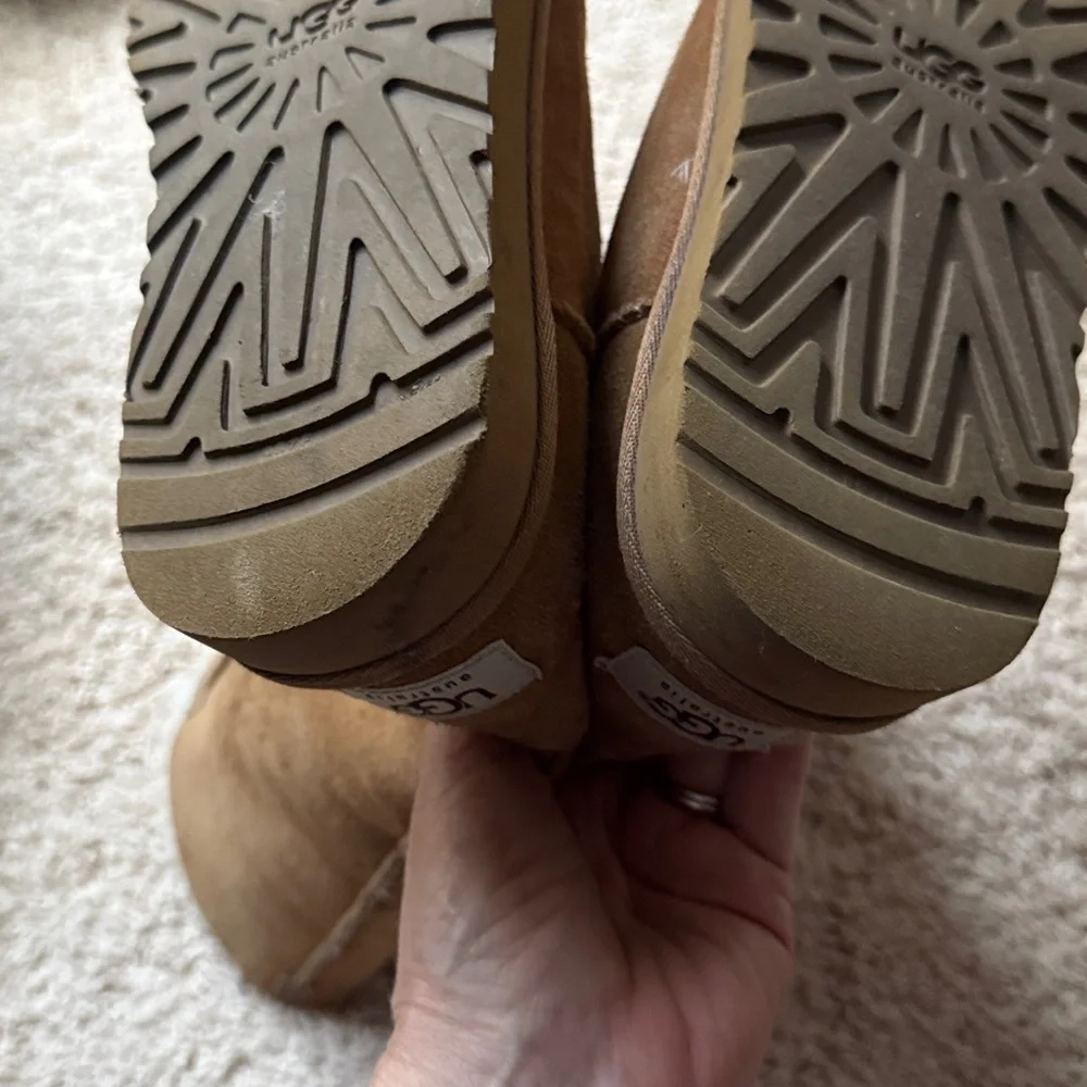 UGG Tan Winter Boots with Button Accents size 8